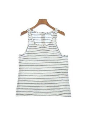 Chanel Tank Top Cotton White Navy Blue